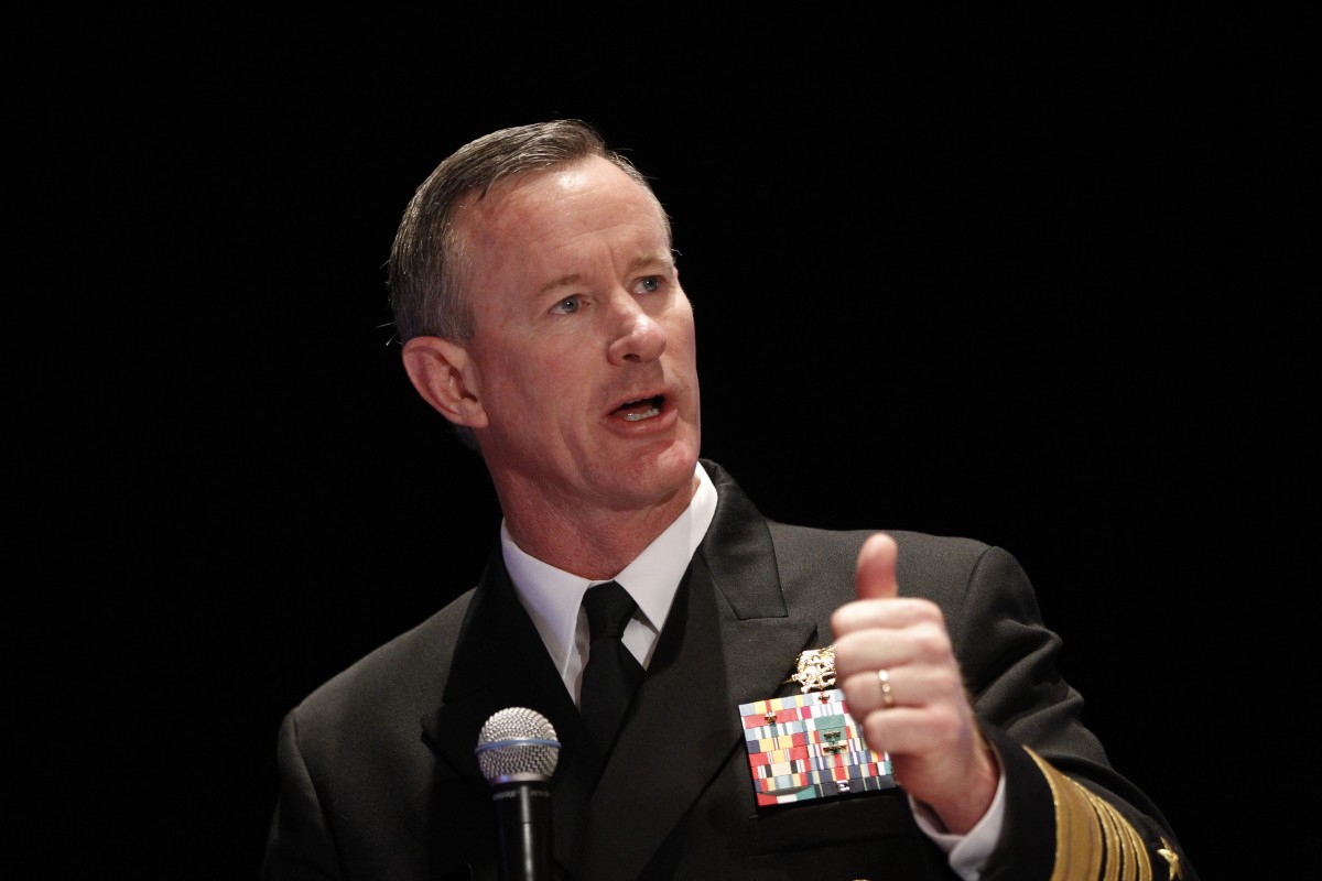 FILE -- In a Feb. 7, 2012 file photo Navy Adm. Bill McRaven, commander of the U.S. Special Operations Command, addresses the National Defense Industrial Association (NDIA), in Washington. McRaven is mapping out a potential Afghan war plan that would replace thousands of U.S. troops with small special operations teams paired with Afghans, to help an inexperienced Afghan force withstand a Taliban onslaught as U.S. troops withdraw. (AP Photo/Charles Dharapak/file)