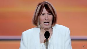 Pat Smith, mother of Benghazi victim Sean Smith speaks during the opening day of the Republican National Convention in Cleveland, Monday, July 18, 2016.