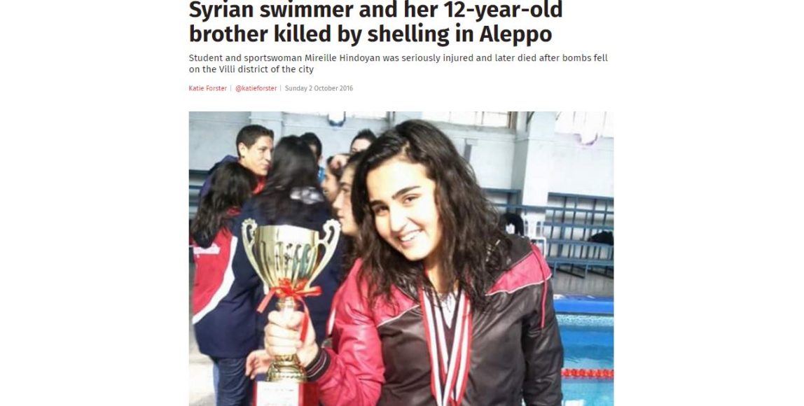 Syrian Swimmer Dies In Rebel Attack, But UK’s Independent Blames Assad Anyway