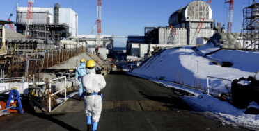 A dome-shaped rooftop covers key equipment at Unit 3 reactor of the Fukushima Dai-ichi nuclear power plant ahead of a fuel removal from its storage pool in Okuma, Fukushima Prefecture, northeast Japan, Jan. 25, 2018. (AP/Mari Yamaguchi)