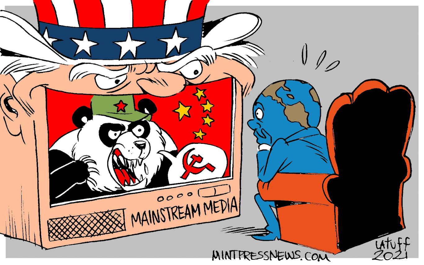 Editorial Cartoon: US Media manufcatures consent for war against China