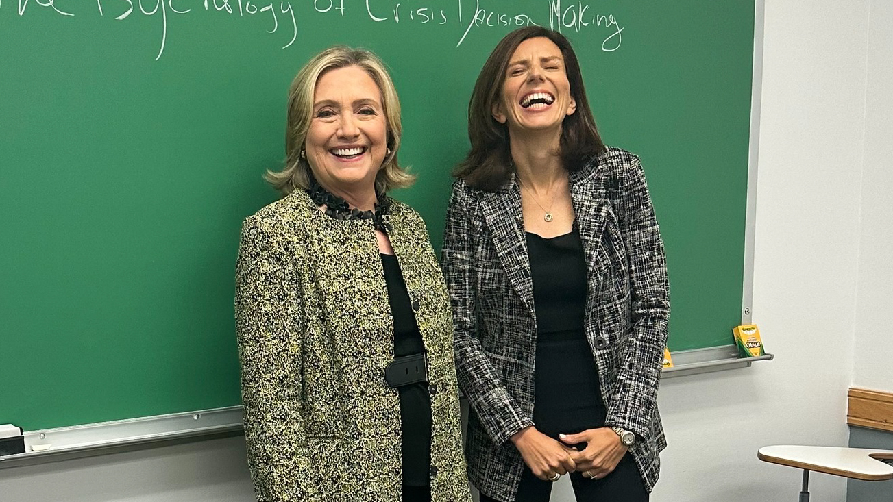 Keren Yarhi-Milo poses with Hillary Clinton